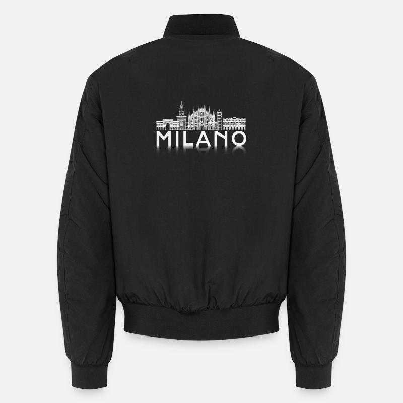 Milano Skyline Silhouette Reflection Bomber unisexe