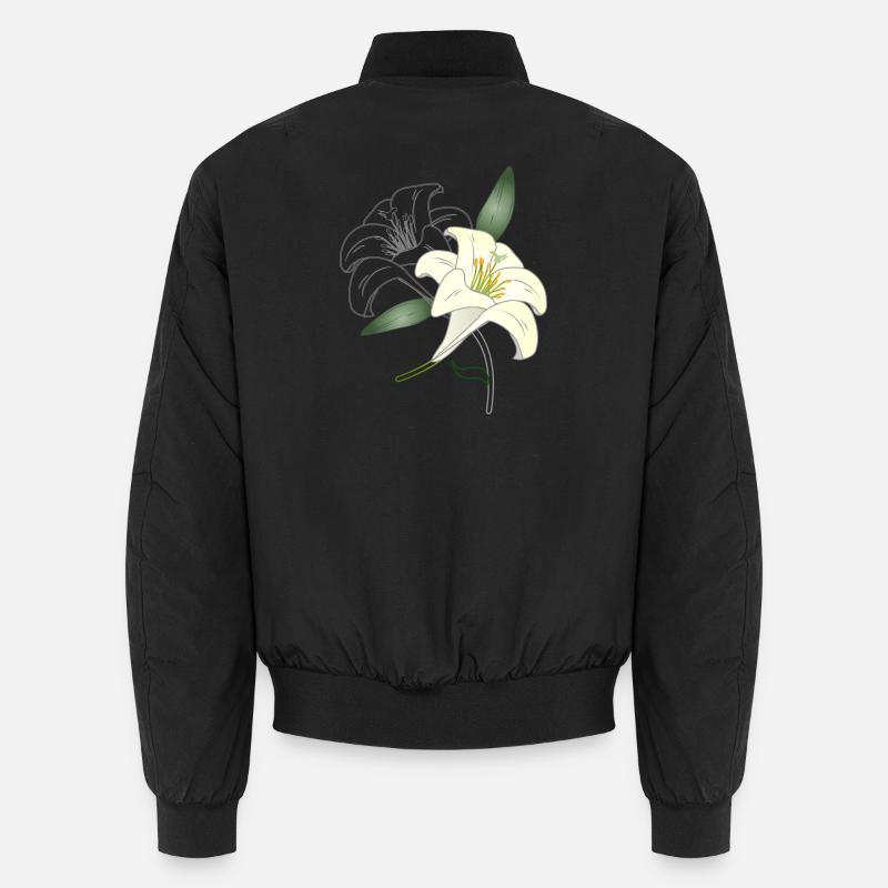 dessin de contour de deux fleurs de lys et coloré Bomber unisexe