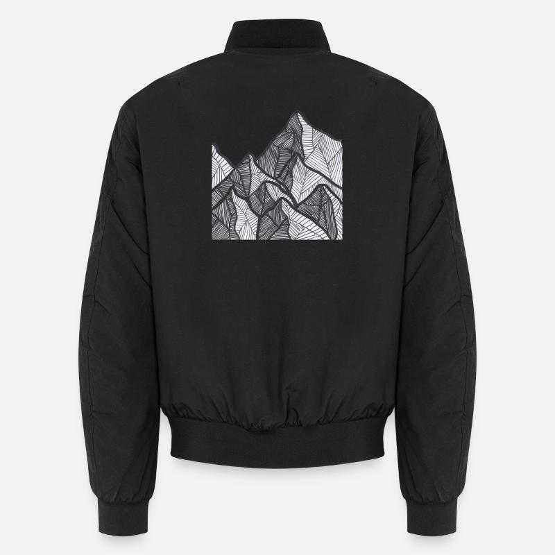 Lignes de montagne noires et blanches Bomber unisexe