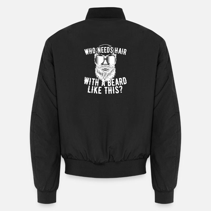 Who Needs Hair With A Beard Like This Bart Glatze Unisex Bomberjacke