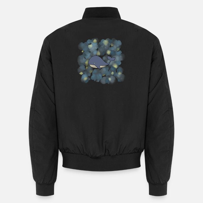 Whale blue whale - Unisex Bomber Jacket - black