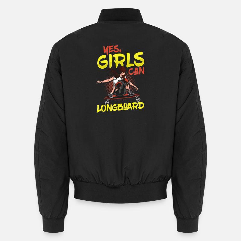 Longboarding Longboarder Longboard - Unisex Bomberjacke - Schwarz