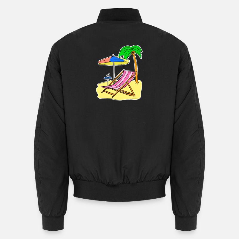 Sun Sea Beach Summer Palm Trees Relax Vacation Unisex Bomber Jacket