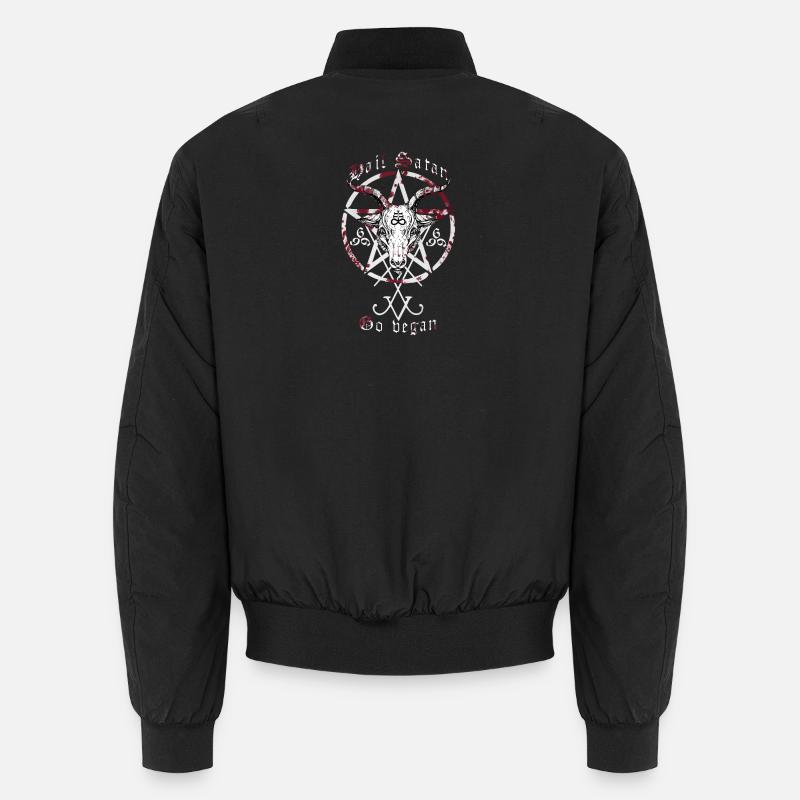 hail satan | go vegan - Unisex Bomber Jacket - black