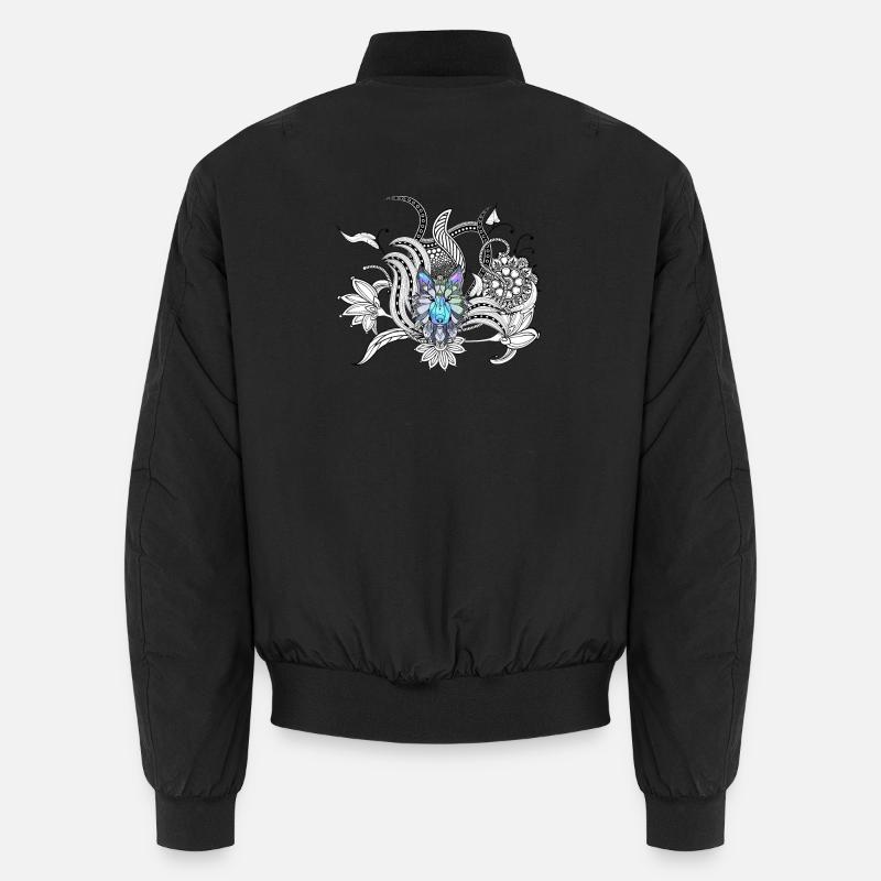 Awesome wolf, lineart Unisex Bomber Jacket