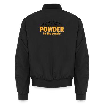 Powder To The People - Unisex Bomberjacke - Schwarz - Hinten - AI Model Male 185 light (185cm)
