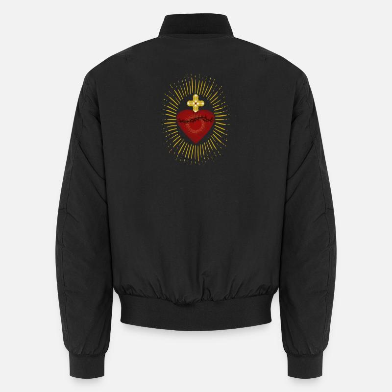 Heiliges Herz Jesu Unisex Bomberjacke