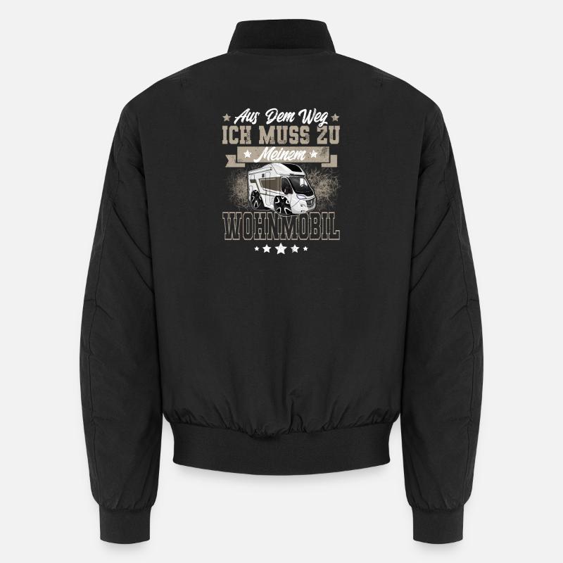 Camping Camper Wohnmobil - Unisex Bomberjacke - Schwarz