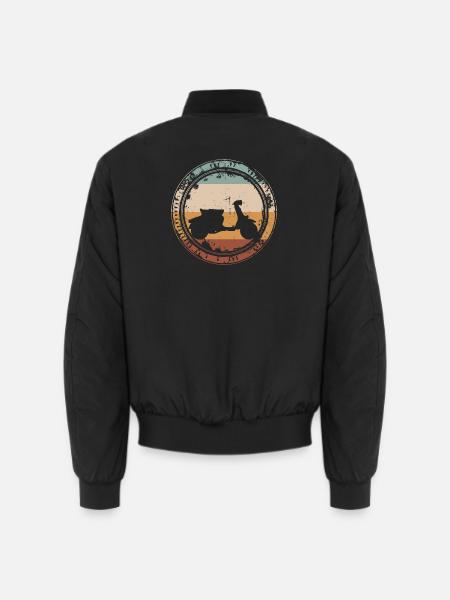 Vintage Motorroller Scooter retro für Rollerfahrer - Unisex Bomberjacke - Schwarz