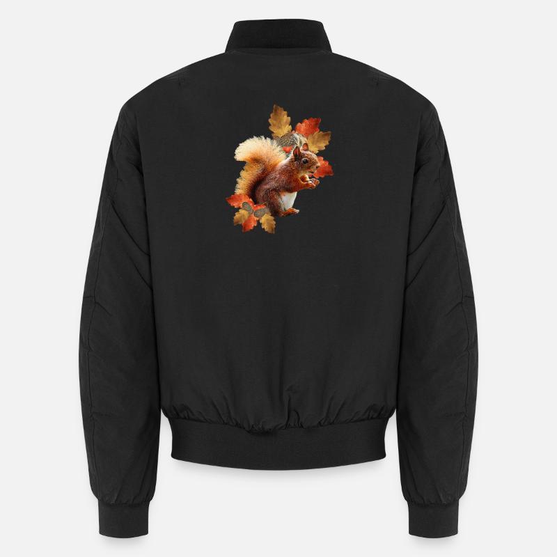 Eichhörnchen motiv mit Eichenblättern, Herbst frau Unisex Bomberjacke