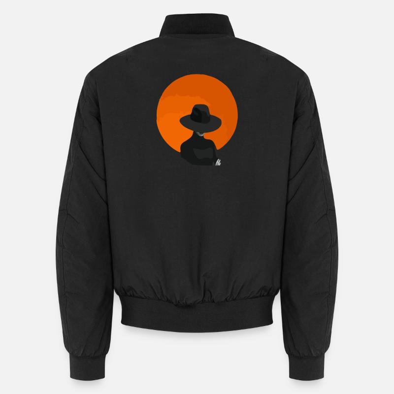 Frau mit Hut - Unisex Bomberjacke - Schwarz