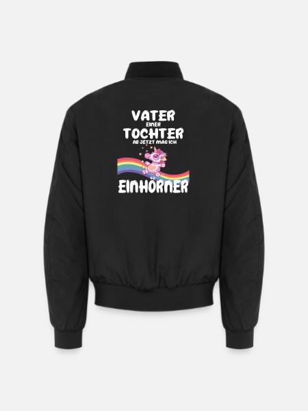 Vater Tochter Einhorn Geburt Geschenk Schwanger 2 - Unisex Bomberjacke - Schwarz