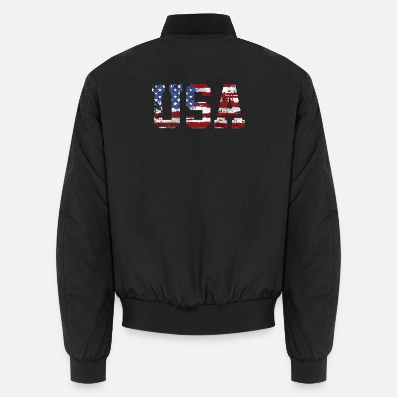 USA flag - Unisex Bomber Jacket - black
