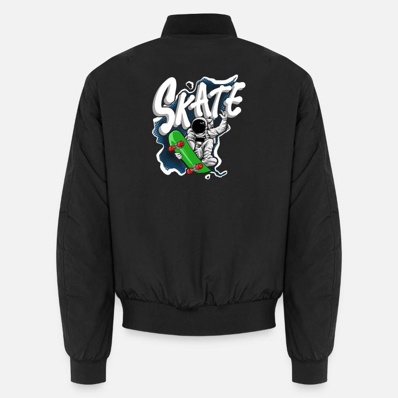 Skate astronaut - Unisex Bomber Jacket - black