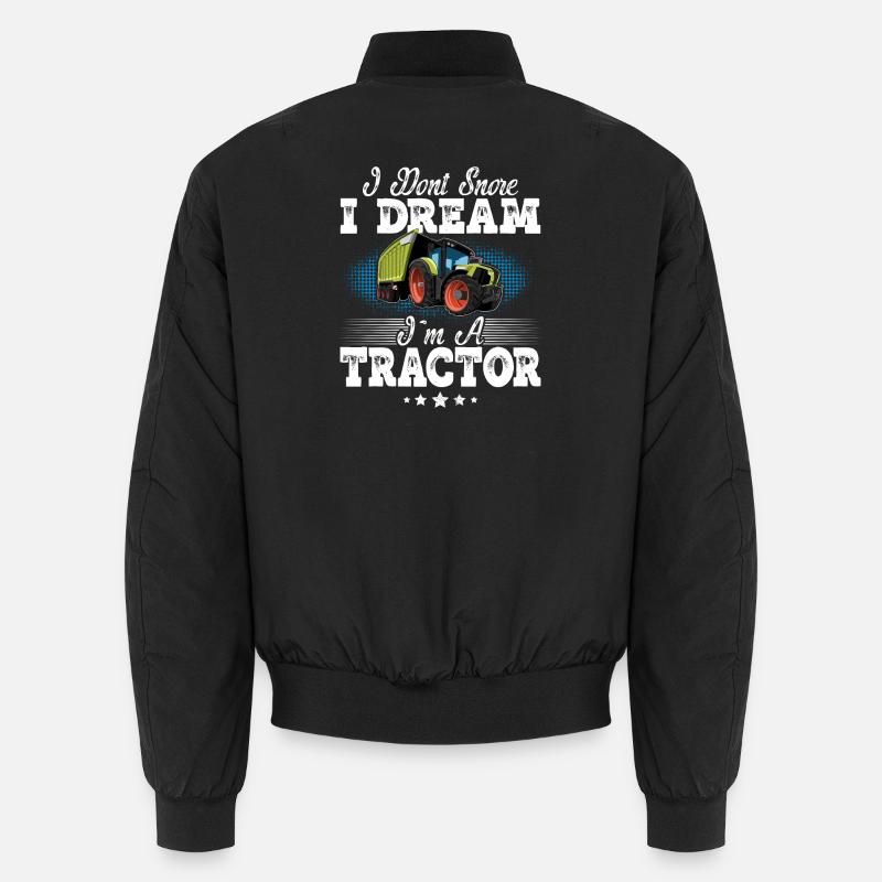 Tractor snoring funny saying Unisex Bomber Jacket