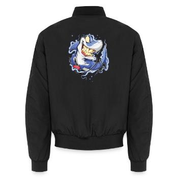 Requin - Bomber unisexe - noir - Dos - AI Model Male 185 light (185cm)