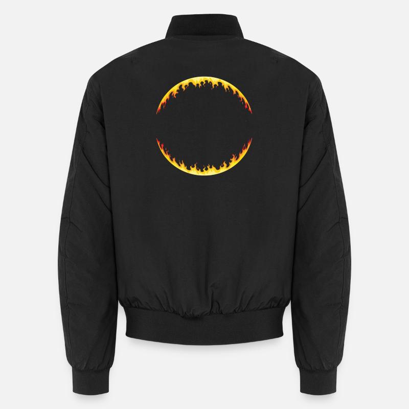 Fire circle | circle on fire - Unisex Bomber Jacket - black