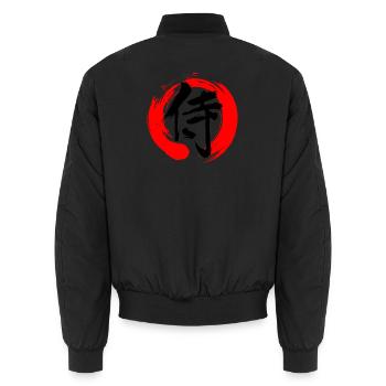 Samurai im Zen-Zeichen - Unisex Bomberjacke - Schwarz - Hinten - AI Model Male 185 light (185cm)