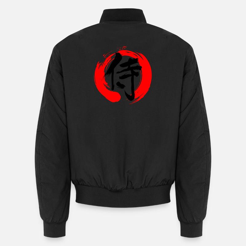 Samurai im Zen-Zeichen - Unisex Bomberjacke - Schwarz