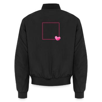 Heart Frame Ornament Line Customizable - Unisex Bomber Jacket - black - Back - AI Model Male 185 light (185cm)