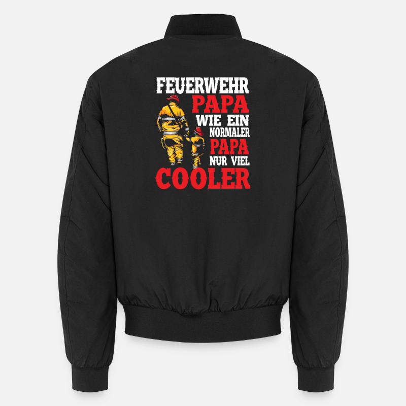 Firefighter Dad Father - Unisex Bomber Jacket - black
