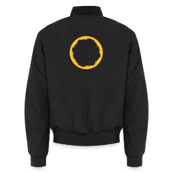 Kreis Rund Gelb - Unisex Bomberjacke - Schwarz - Hinten - AI Model Male 185 light (185cm)