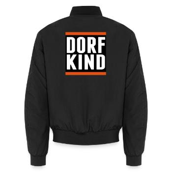 dorfkind dorf stadt liebe land dorfi aufkleber - Unisex Bomberjacke - Schwarz - Hinten - AI Model Male 185 light (185cm)
