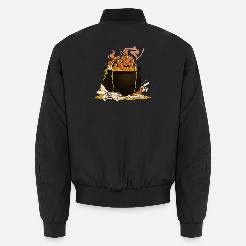 magic cauldron, creepy prints, witch design Unisex Bomber Jacket