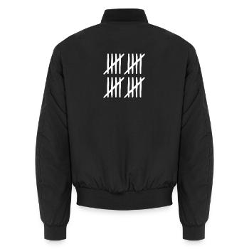 20 Birthday Bar List 20 Years Old - Unisex Bomber Jacket - black - Back - AI Model Male 185 light (185cm)