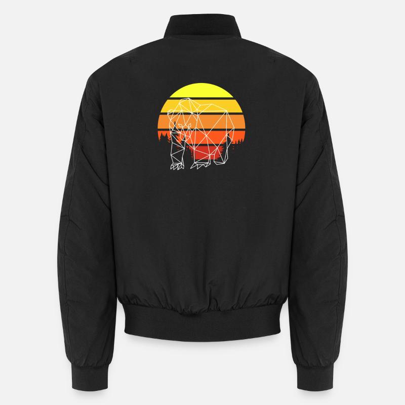 Bär Polygon Sunset - Unisex Bomberjacke - Schwarz