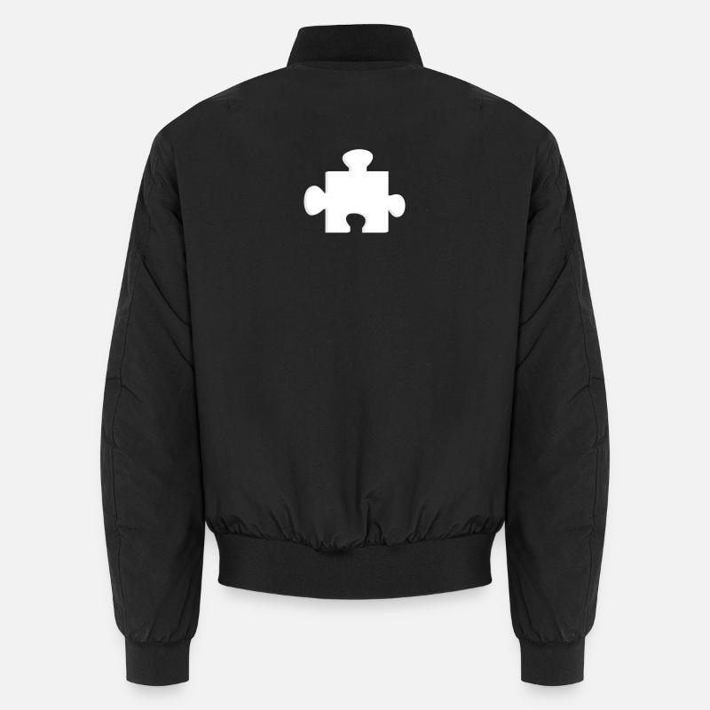 A White Puzzle Piece Puzzle Queen Puzzle King Unisex Bomber Jacket