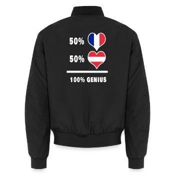 France et Autriche Genial / Cadeau - Bomber unisexe - noir - Dos - AI Model Male 185 light (185cm)