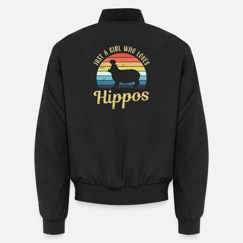 Nilpferd Flusspferd Hippo Unisex Bomberjacke