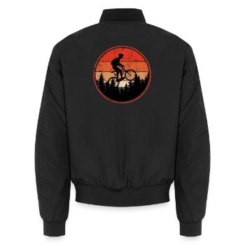 Sunset Trail Mountainbike - Unisex Bomberjacke - Schwarz - Hinten - AI Model Male 185 light (185cm)