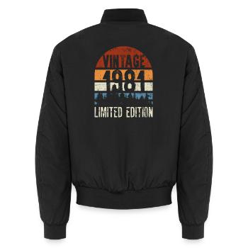 Édition limitée Vintage 404 - Bomber unisexe - noir - Dos - AI Model Male 185 light (185cm)