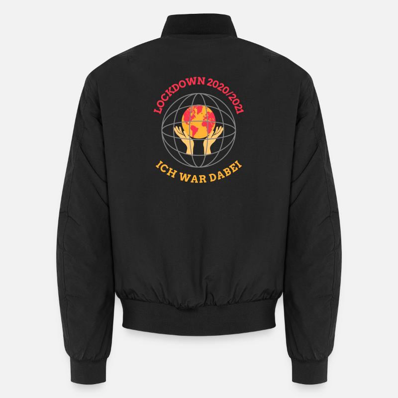 Lockdown 2020/21 – Globe and hands - Unisex Bomber Jacket - black