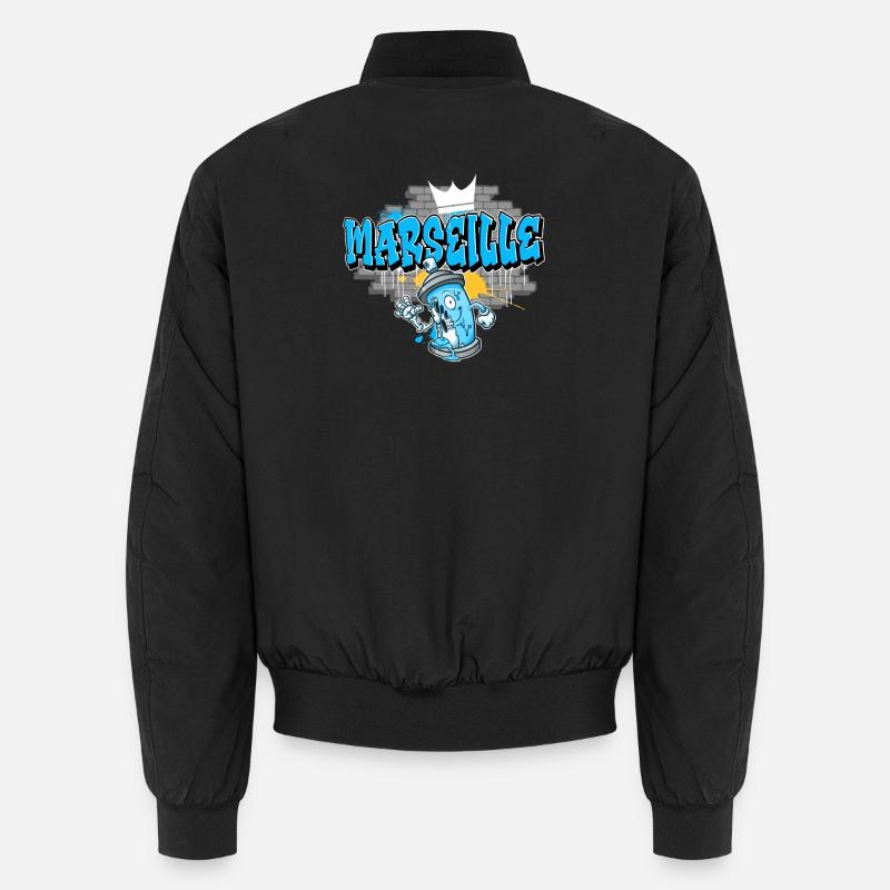Marseille Graffiti - Unisex Bomberjacke - Schwarz