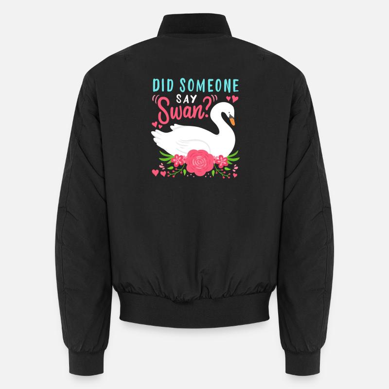 Swans Waterbirds Swan - Unisex Bomber Jacket - black