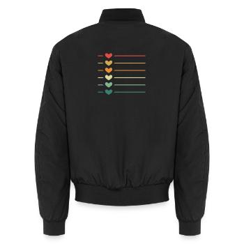 Ligne coeur rétro - Bomber unisexe - noir - Dos - AI Model Male 185 light (185cm)
