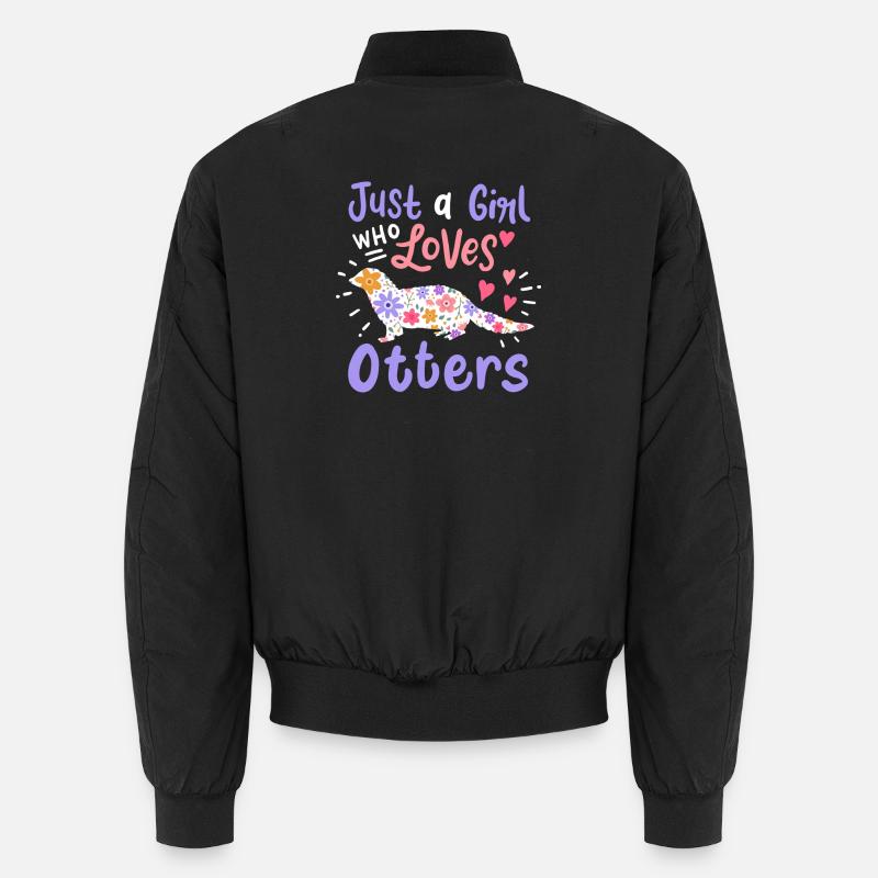 Otter Sea Otter Otter Lover - Unisex Bomber Jacket - black