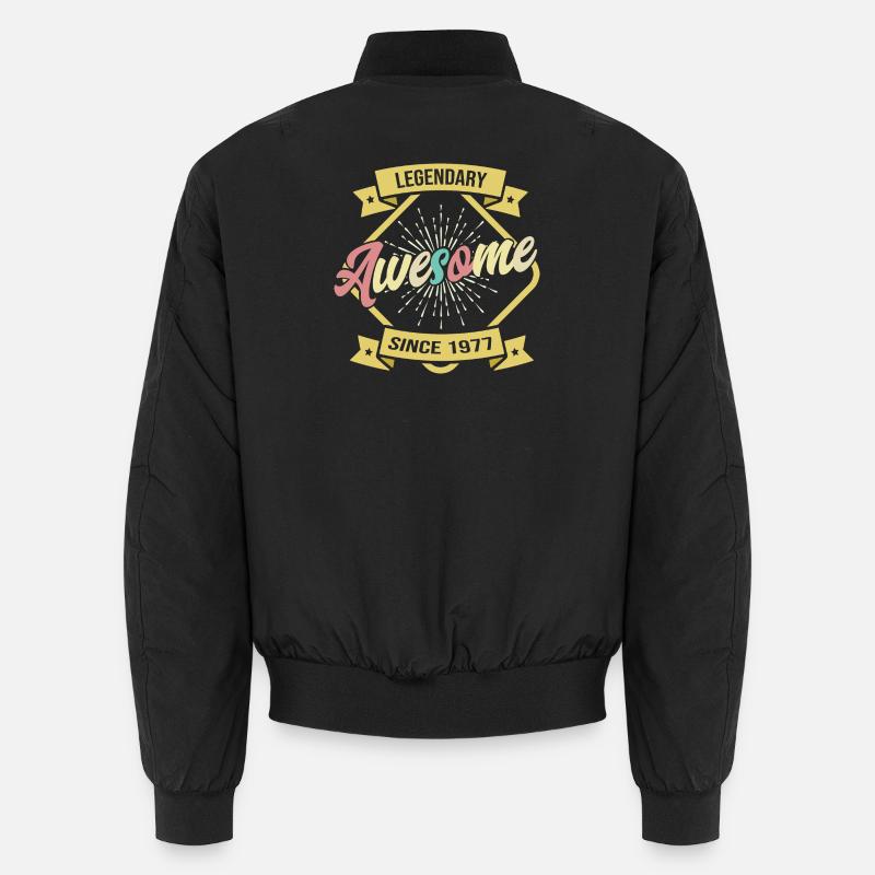 Awesome since 1977 birthday - Unisex Bomber Jacket - black