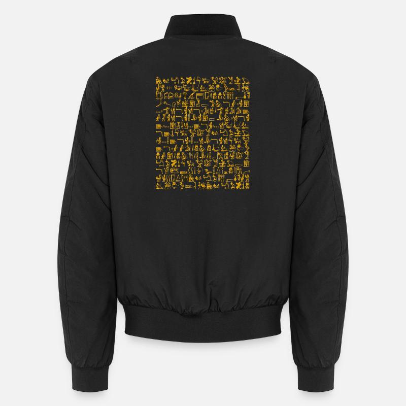 Hieroglyphics Orange - Unisex Bomber Jacket - black