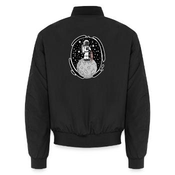 Astronaut Skateboard Space Skateboarder - Unisex Bomber Jacket - black - Back - AI Model Male 185 light (185cm)