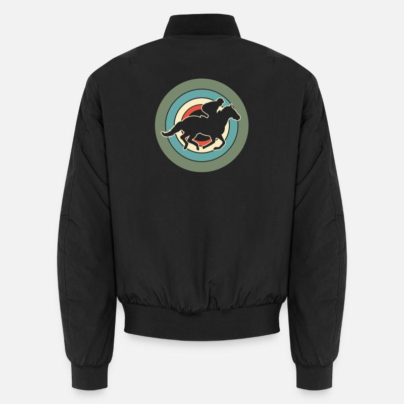 Cavalier Cavalier Equestre Rétro - Bomber unisexe - noir