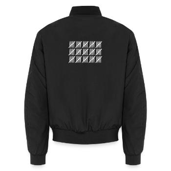 75 Birthday Bar List 75 Years Old - Unisex Bomber Jacket - black - Back - AI Model Male 185 light (185cm)