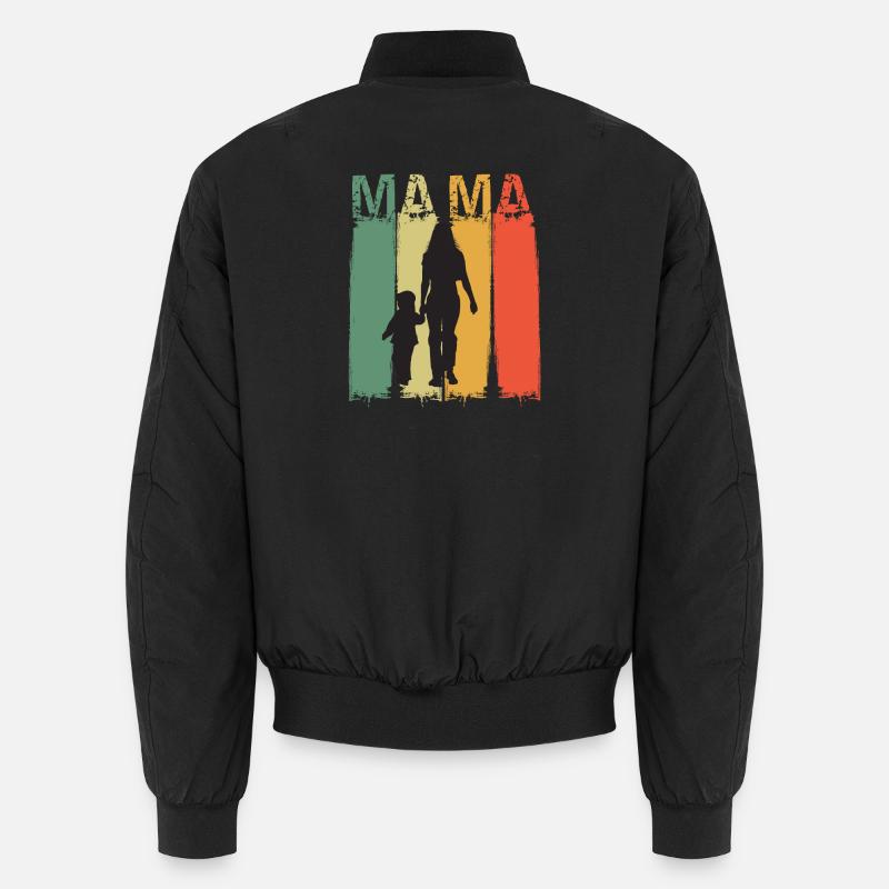 Mama Silhouette im Retrofarben Design Muttertag Unisex Bomberjacke