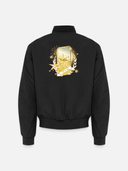 gold schimmernde Tarot Karte mit dem Stern Symbol - Unisex Bomberjacke - Schwarz