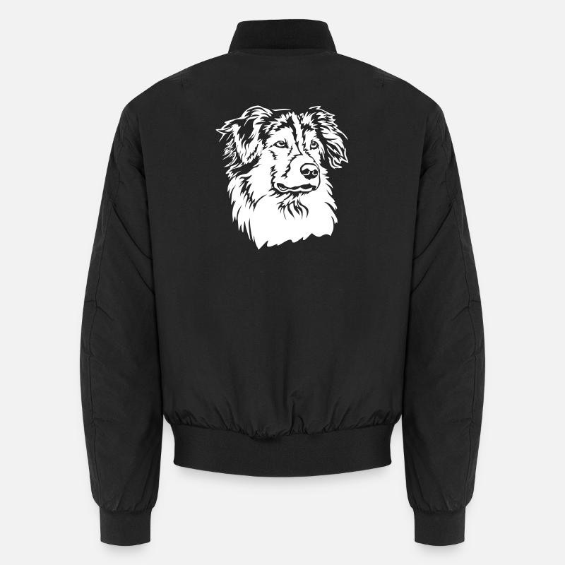 Australian Shepherd Kopf "Black Edition" Unisex Bomberjacke
