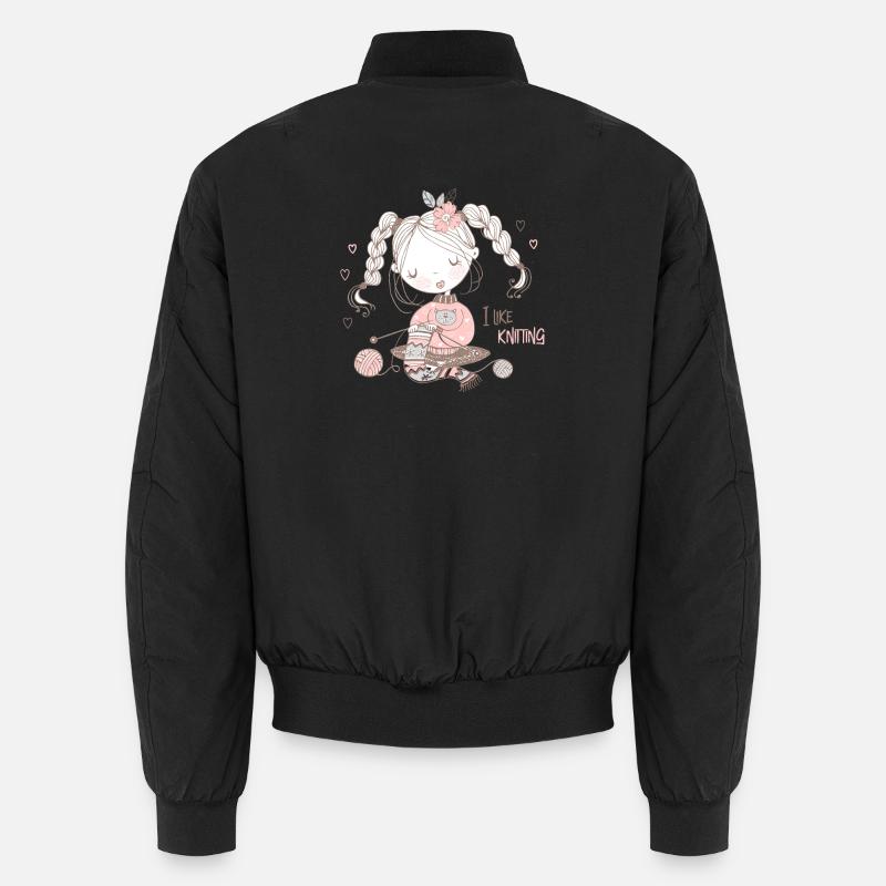 Stricken Strickerin "I like kntting" Unisex Bomberjacke