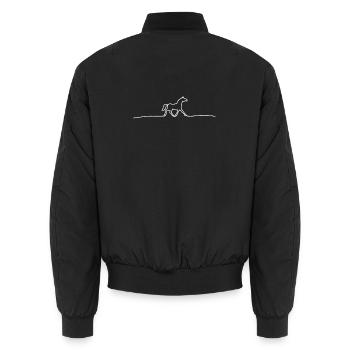 doux cheval - Lignes abstraite cheval idée cadeau - Bomber unisexe - noir - Dos - AI Model Male 185 light (185cm)